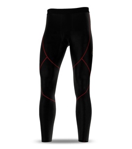 Leggings de Compresión Negros para Hombre, Cintura Alta, Sin Costuras, Elásticos en Cuatro Direcciones, con Costuras en Contraste, Pantalones de Yoga - Product Image 4