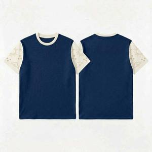 Camiseta de Hombre Estilo Europeo, Oversize, Lisa, de Manga Corta, Algodón Grueso y Transpirable, Color Sólido, Básica - Product Image 3