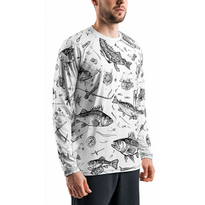 T-shirts de pêche d'été pour hommes à manches longues personnalisés par sublimation - Coton/Bambou, séchage rapide et respirant - Product Image 2
