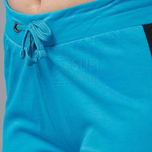 Pantalones Deportivos de Mujer, Color Azul con Bloques de Color, Cintura Alta, Cierre Elástico con Cordón, Largura Hasta el Tobillo, con Franja Lateral, Corte Regular - Product Image 5