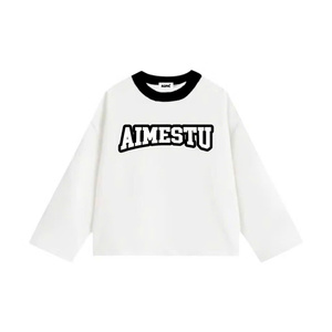 เสื้อยืดคอกลมแขนยาวลำลองสำหรับบุรุษ ผ้าฝ้าย 100% พิมพ์ลายโลโก้ด้านหน้า ผ้าถักเนื้อนุ่ม ทรงปกติ - Product Image 2