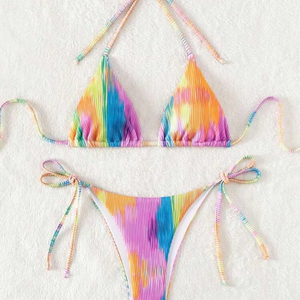 Nuevo Bikini de Dos Piezas con Estampado de Secado Rápido y Ecológico de Alta Calidad para Mujer, Traje de Baño con Tanga en V, Ropa de Playa con Descuento - Product Image 1