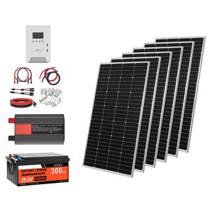 Kit di Energia Solare Monocristallina 24V 6*200W + Batteria LiFePO4 300Ah + Regolatore di Carica MPPT 60A - Product Image 1