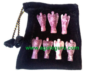 Tourmaline noire, cristal naturel, agate, angle de méditation incurvé fait main, format poche - Product Image 4