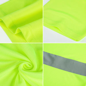 Uniforme de Trabajo de Alta Visibilidad al por Mayor con Logotipo OEM Personalizado, Reflectante, Transpirable, de Poliéster/Algodón, Manga Corta - Product Image 6