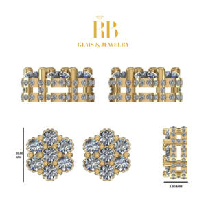 Pendientes de Plata de Ley 925 con Baño de Oro, Diseño de Flor y Estambres, Joyería Botánica Delicada con Moissanita, Regalo de Aniversario para Mujer - Product Image 4