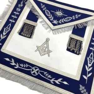 Delantal de Regalia de los Caballeros Templarios, Bordado en Negro, con Flecos Dorados, para Ceremonias Masónicas - Product Image 6