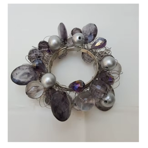 Luxury Stone Crystal Beaded Napkin Rings | Decorative <b>Table</b> Napkin Holders Wedding Dining Decor Hotel Restaurant Banquet <b>Table</b> - Product Image 2