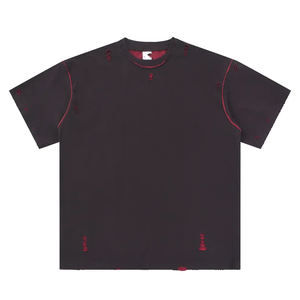 Camisetas Personalizadas de 310 g/m² con Efecto Desgastado, Estilo Urbano, Cuello Redondo, Hombros Caídos, Corte Holgado - Product Image 3