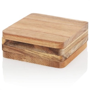Sous-verres élégants en bois d'acacia et noyer, sets de table de mariage, matériau écologique, design classique pour tapis et dessous de verre - Product Image 2