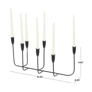 Modern 7 arm Stick <b>Black</b> Iron <b>candelabra</b> Minimalist Linear Design Perfect For Dining Tables Weddings And Sleek Home Decoration - Product Image 3