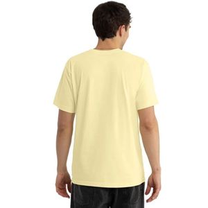 T-shirt Homme Jaune Clair Uni Col Rond Manches Courtes Coton Doux Décontracté Coupe Ample Respirant Été Streetwear Personnalisable - Product Image 2