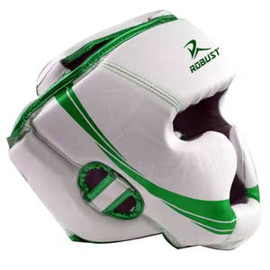 อุปกรณ์ป้องกันศีรษะหนังแท้แบบเต็มหน้าสำหรับชกมวย คิกบ็อกซิ่ง MMA - ทนทาน ป้องกันได้ดี ปรับขนาดได้ ระบายอากาศได้ดี ปิดด้วยแถบตีนตุ๊กแก - Product Image 5