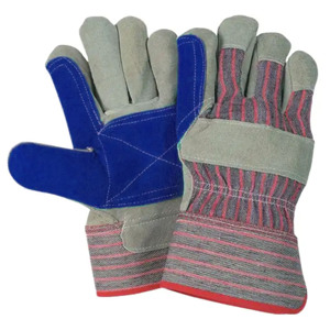 Gants de travail en cuir renforcé avec bande de coton, gants de sécurité en cuir de vachette pleine fleur, gants de rigueur industriels canadiens - Product Image 6