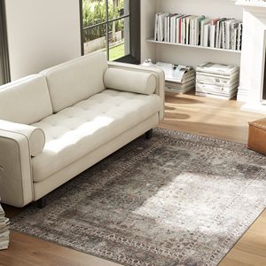 Tappeto Lavabile in Lavatrice 4x6 Tradizionale Antiscivolo Pieghevole Marrone Scuro Misto per Soggiorno - Product Image 3