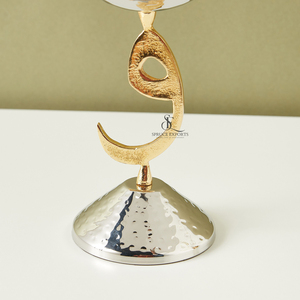Juego de tazones de metal para postres y helados con caligrafía árabe de lujo, dorado y plateado, pulido a mano, vajilla para bodas, catering y hoteles. - Product Image 4