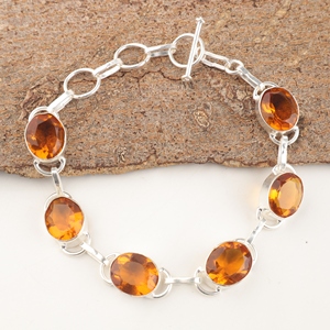 925 Sterling Silver Oval Shape Natural Citrine Gemstones <b>Boho</b> <b>Bracelets</b> Fashion Jewelry Bezel Sett Faceted Cut Wedding <b>Bracelets</b> - Product Image 4