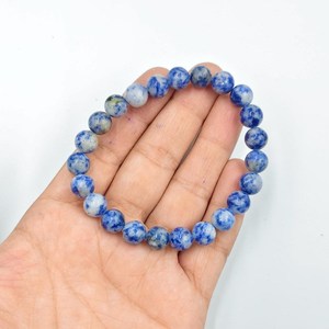Wholesale Natural Lapis Round <b>Stone</b> Beads Polished Blue White Gemstone Beads for <b>Bracelet</b> Making Jewelry Craft - Product Image 6