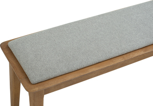 Banco de Comedor Tapizado Grande, Moderno, con Estructura de Madera Maciza, Banco Acolchado para Entrada con Asiento de Tela Gris para Comedor y Pasillo - Product Image 4