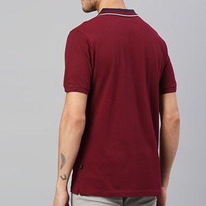 Camisa polo para hombre, corte regular, manga corta, formal, de lujo, con cuello de punto plano, texturizado, 100% algodón, color liso. - Product Image 4