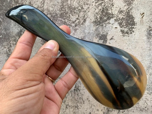 ชุดช้อนส้อมมีดทรงแตรกระจกธรรมชาติด้ามจับยาวเป็นมิตรกับสิ่งแวดล้อมทันสมัยช้อนเสิร์ฟสลัด - Product Image 4