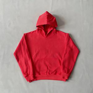 เสื้อฮู้ดโอเวอร์ไซส์ผู้ชาย สีน้ำตาลล้วน ผ้าเฟรนช์เทอร์รี่ สวมใส่สบายๆ ในฤดูใบไม้ร่วง แบบถัก ย้อมสีเรียบๆ ทรงปกติ ไม่บุซับใน - Product Image 2