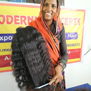 Aucun traitement chimique naturel génie trame faisceaux cheveux vierges brut ondulé couleur noire crépus temple indien cheveux humains - Product Image 6