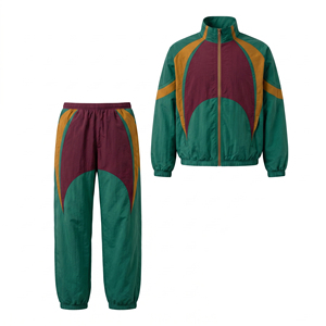 Conjunto Deportivo Personalizado Estilo Vintage Y2K para Hombre, Chaqueta y Pantalones de Nailon con Bloques de Color, 2 Piezas, Ropa Deportiva Urbana - Product Image 2