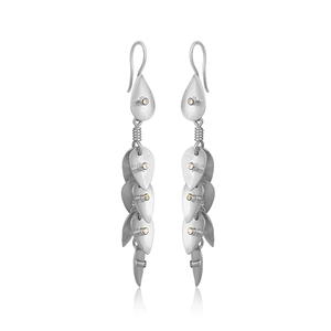New Handcrafted Trendy CZ Set Oxidized <b>Silver</b> Classic <b>Long</b> Drop Designer <b>Earrings</b> for Women - Product Image 4