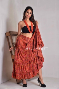 Stylish Bohemian Barcelona Style <b>Long</b> <b>Skirt</b> for Women Vintage Silk Comfortable Breathable & Eco friendly Floor Length <b>Skirt</b> - Product Image 3