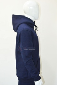 Sudadera con Capucha Ligera Azul Marino para Hombre, 250 GSM, Cierre Completo, Corte Regular, Felpa de Algodón, Bolsillo Frontal, Diseño Estampado, Etiqueta Personalizada - Product Image 2