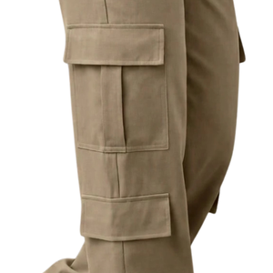 Pantalones Cargo de Pierna Ancha para Mujer, Cintura Alta Elástica, Ajuste Holgado, Pierna Recta, Multibolsillos, Utilitarios, para Uso Casual y al Aire Libre - Product Image 4