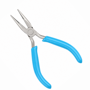 Pince à bec conique en acier inoxydable, poignée bleue, pour la fabrication de bijoux, outils artisanaux de bricolage - Product Image 4