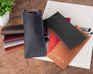 Slim Genuine Leather <b>Glasses</b> Cover Luxury Soft Cowhide Pouch Handmade Travel <b>Reading</b> Eyewear Protector Case LGC-0010 - Product Image 4