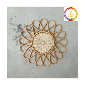 Rattan Placemat Round | Handmade Natural Woven Charger <b>Plate</b> | Eco Tableware 35cm OEM Bulk Supplier - Product Image 1