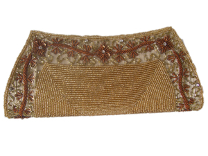Handmade Beaded <b>Clutch</b> Evening <b>Bag</b> With Floral Embroidery White Party Accessory - Product Image 2