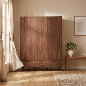 Le placard en bois Naran allie une texture de bois riche, un grand espace de rangement et un design moderne élégant pour un look intérieur raffiné. - Product Image 5
