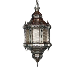 Rustic <b>Black</b> Rectangular Metal <b>Lantern</b> With Embossed Floral Design For Home Decoration - Product Image 3