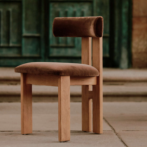 Contemporary Solid Wood Dining <b>Chair</b> with Upholstered <b>Velvet</b> Seat and Back for Restaurant Use - Product Image 4