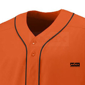 Ensemble de maillot de baseball orange pour homme INDEX, manches courtes, col en V, boutons sur le devant, pantalon blanc, polyester respirant, uniforme toutes saisons - Product Image 6