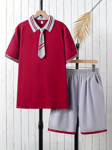 Ensemble décontracté unisexe pour bébés garçons et filles, imprimé camouflage, patchwork, manches courtes, short et t-shirt côtelé en coton uni - Product Image 3