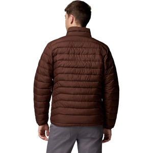 Men's Brown Stand Collar <b>Puffer</b> <b>Jacket</b> Zipper Closure Windproof Winter Casual Outerwear Regular Fit Polyester Wadding - Product Image 2