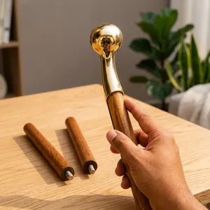 Bastón de madera con mango de bola dorada, hecho a mano, estilo vintage, elegante, para caballero, decorativo, clásico, de apoyo, regalo - Product Image 6