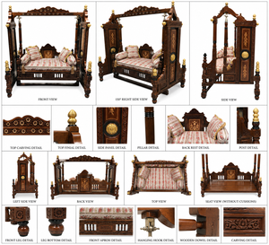 Heavy Carved Maharaja <b>Swing</b> for Home Custom Luxury Carved Teak Wooden <b>Swing</b> Jhula Manufacturer and Exporter At Wholesale Prices - Product Image 6