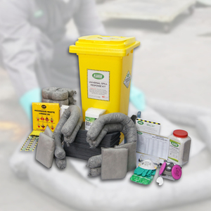 120L Universal Spill Kit with Wheelie Bin – Industrial Chemical Spill Containment Kit, Emergency Hazmat Spill Kit Manufacturer - Product Image 2