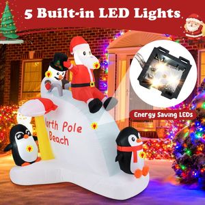 Babbo Natale e pinguini gonfiabili di 1,8 m con soffiatore integrato, decorazione da giardino in PVC - Product Image 6