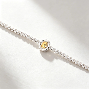 Bracelet tennis de luxe en or blanc 14 carats avec diamant jaune de laboratoire exquis serti en clos, bijou raffiné et unique - Product Image 5