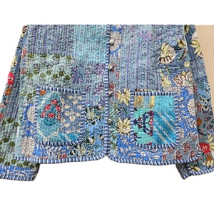 100% Cotton Handmade Vintage Patchwork Regular New Bohemian Style Unisex Eco-Friendly Reversible <b>Quilted</b> Breathable <b>Jacket</b> - Product Image 5