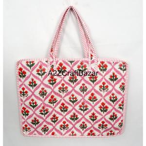 A2ZCraftBazar Handmade Modern Laptop <b>Bag</b> Eco-Friendly 100% Cotton Digital Print Quilted Zipper Closure Large Capacity Travel <b>Bag</b> - Product Image 5