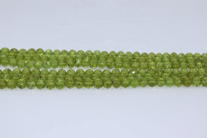 Cuentas redondas facetadas de peridoto de gran tamaño de 5-6mm, bolas redondas de rutilo dorado de 16 pulgadas, piedras preciosas naturales para la fabricación de joyas - Product Image 3